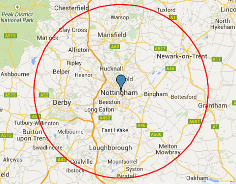 Radius From UK Postcode
